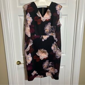 Calvin Klein Large Floral Dress with Gold Zipper